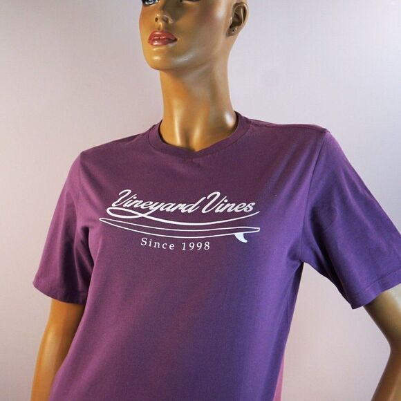 Girls Vineyard Vines T-shirt Size L 16 Purple Short Sleeve Whale Logo - Picture 3 of 7